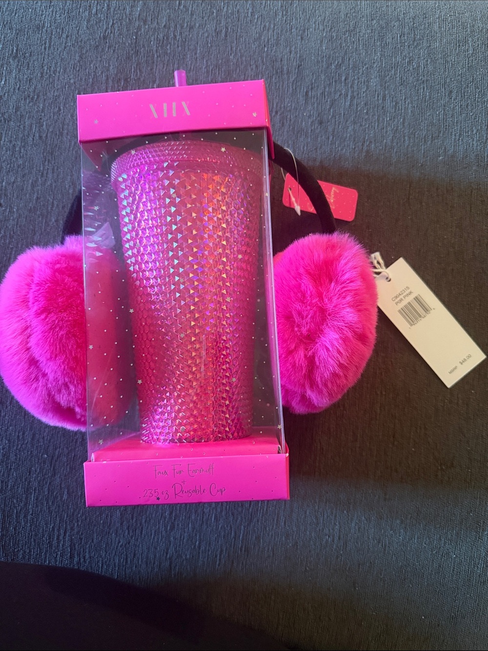 Collection XIIX Tumbler and Fuzzy Earmuffs. Selling pair or individually for $25